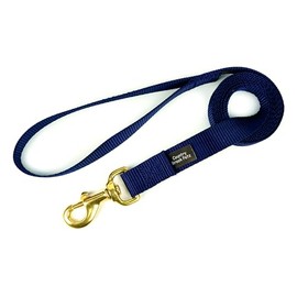 Country Brook Petz - Everyday Nylon Dog Leash - Strong, Durable, Solid Color Leash with Easy to Use Snap - 25+ Colors (1 Inch Wide, 6 Foot, Navy Blue)