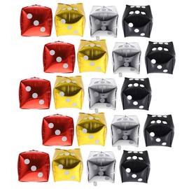 Tofficu 20pcs Dice Balloons Decorative Party Supplies Cube Foil Balloons for Theme Parties Birthday Celebrations