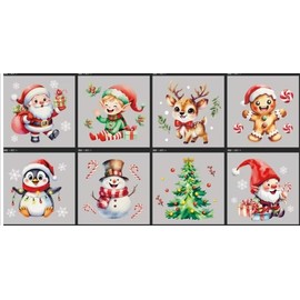 LOMIMOS 240PCS Christmas Self-Adhesive Candy Bags,Christmas Cellophane Treat Cookie Bags With 8 Cute styles For Xmas Party Favors Stocking Stuffers Holiday Gift Packing