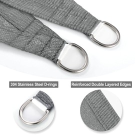 OutdoorLines Rectangle Sun Shade Sails for Patios 12 x 16 ft Sun UV Blocking Outdoor Canopy, Sunshades for Backyard, Lawn and Garden and All Outdoor Activities, Grey