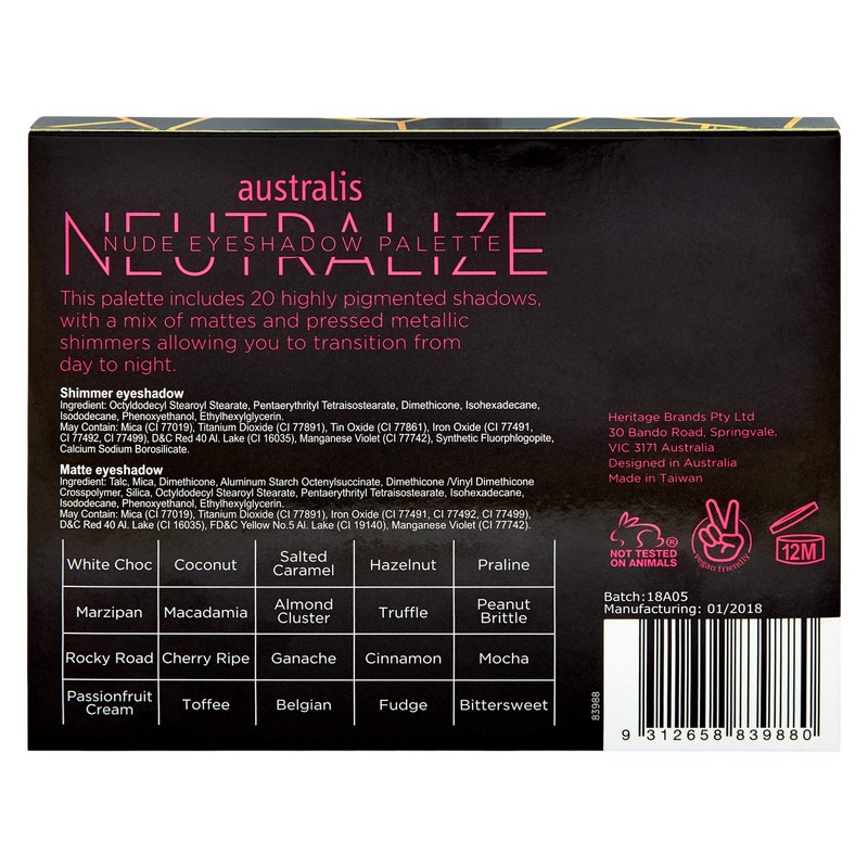 Australis Neutralize Nude Eyeshadow Palette