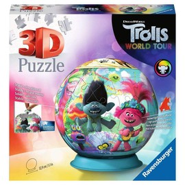 Ravensburger 3D Puzzle 11169 Puzzle Ball Trolls 72 Pieces Puzzle Ball Trolls Fans from 6 Years