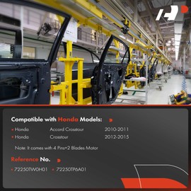 A-Premium Front Left Driver Side Electric Power Window Regulator with Motor Compatible with Honda Accord Crosstour 2010-2011, Crosstour 2012-2015