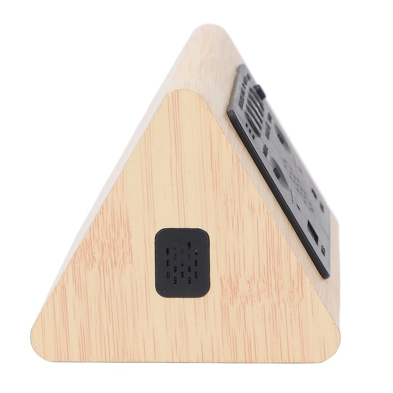 LED Digital Alarm Clock Multipurpose Wooden Clock with Voice Control