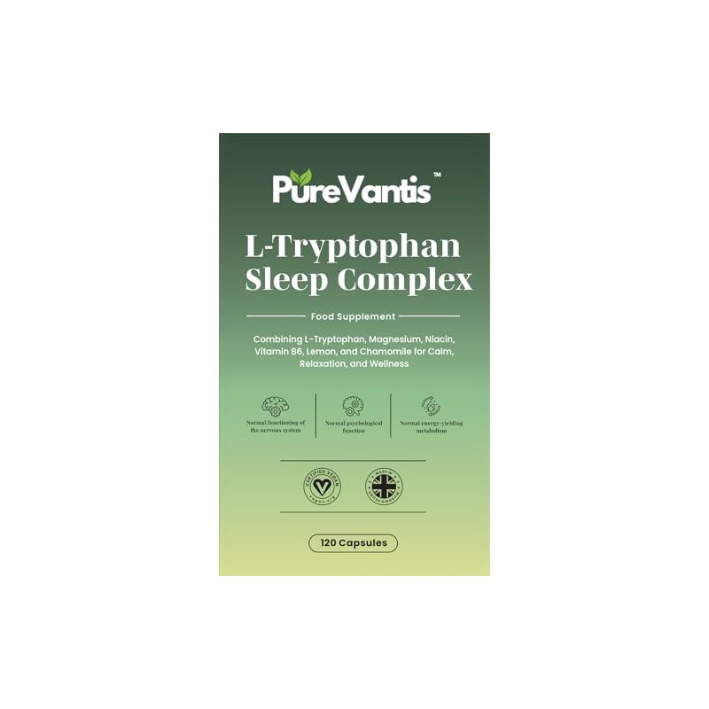 L-Tryptophan Sleep Complex Supplement – 90 Capsules | with Botanicals