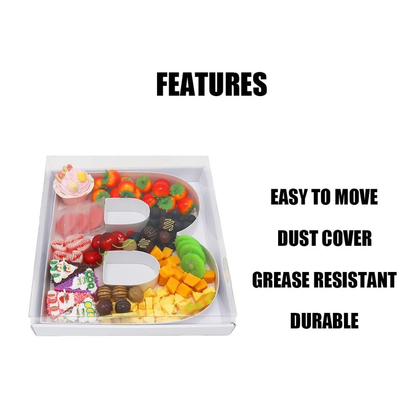 WENPACK 12" Fillable Cardboard Letter Box Clear Lid Candy Charcuterie