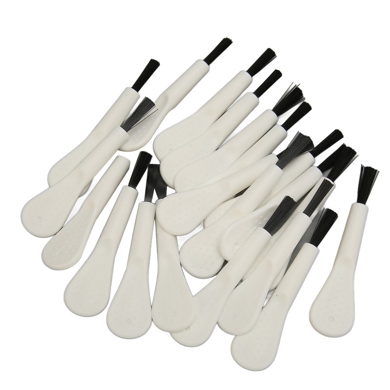 20pcs White Handle Black Hair Sound Aid Cleaning Brush Professional