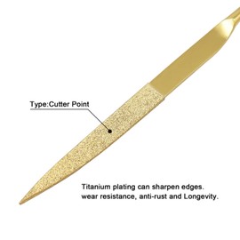 FOCMKEAS 10 PCS Diamond Needle File (3×140mm) 150 Grit Titanium Coated Mini Metal Files Cutter Point Files for Precision Metal File Work Miniature DIY Jewelers/Glass/Ceramic