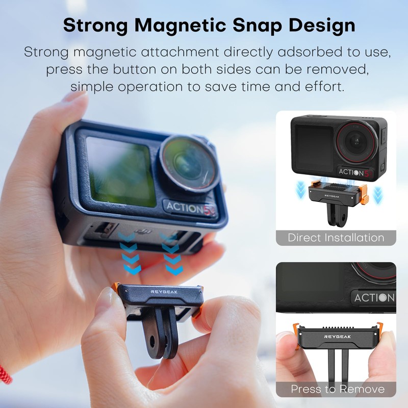 REYGEAK Magnetic Holder Quick Change Adapter Mount Compatibility Osmo Action