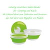 Camtiac Faltbare Salatschleuder platzsparend für Camping Lime/weiß mit Spültuch 2er