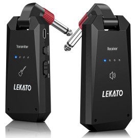 LEKATO 5.8G Wireless Guitar Transmitter Receiver System 4 Channels Rechargeable