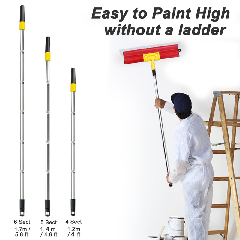 Paint Roller Extension Pole with Screw Fit and Push Fit,