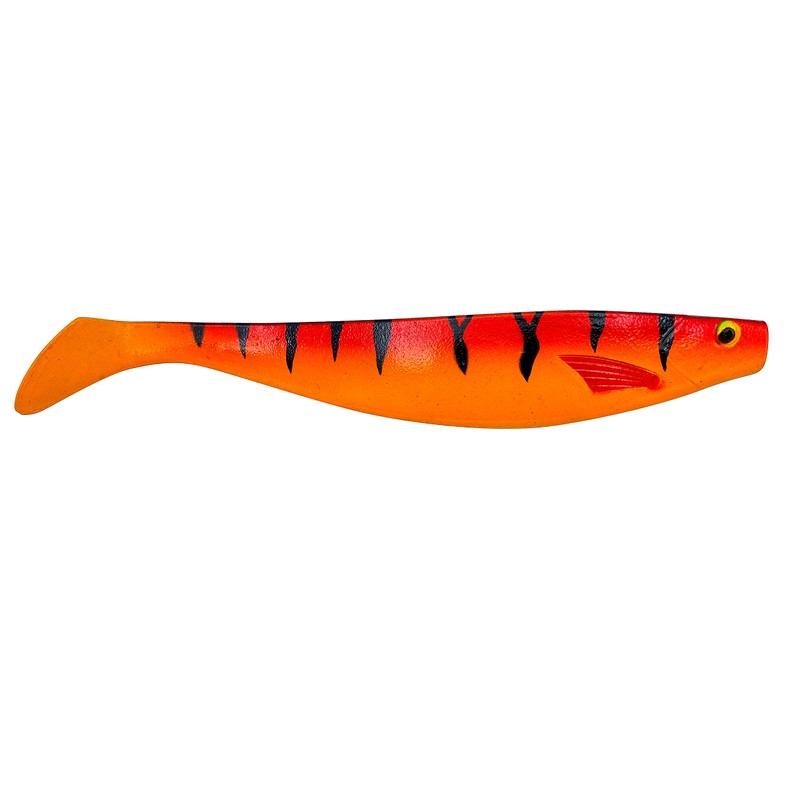 PetrisCatch Firetiger Red Rubber Fish Set + 4 Steel Leaders,