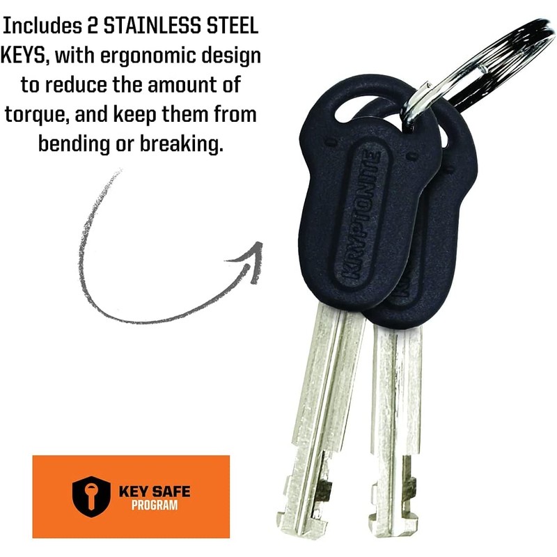 Kryptonite Kryptolok Standard Bike U-Lock with Cable, Heavy Duty Anti-Theft
