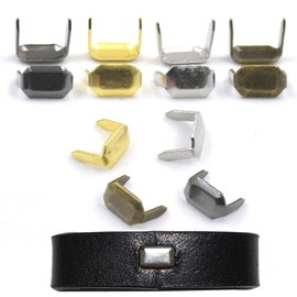 (Nickel) - Bluemoona 100 Pcs - Brass Staple 8mm Leather Belt Loops Fastener Holder DIY Leathercraft Connector Nickel