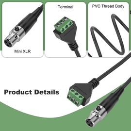 XMSJSIY Mini XLR to Screw Terminal Block Adapter Audio Microphone Cable Mini XLR 3-Pin to 3-Pole Solderless Terminal Breakout Board Adapter for Speakers Microphone Mixing Amplifier (Female)