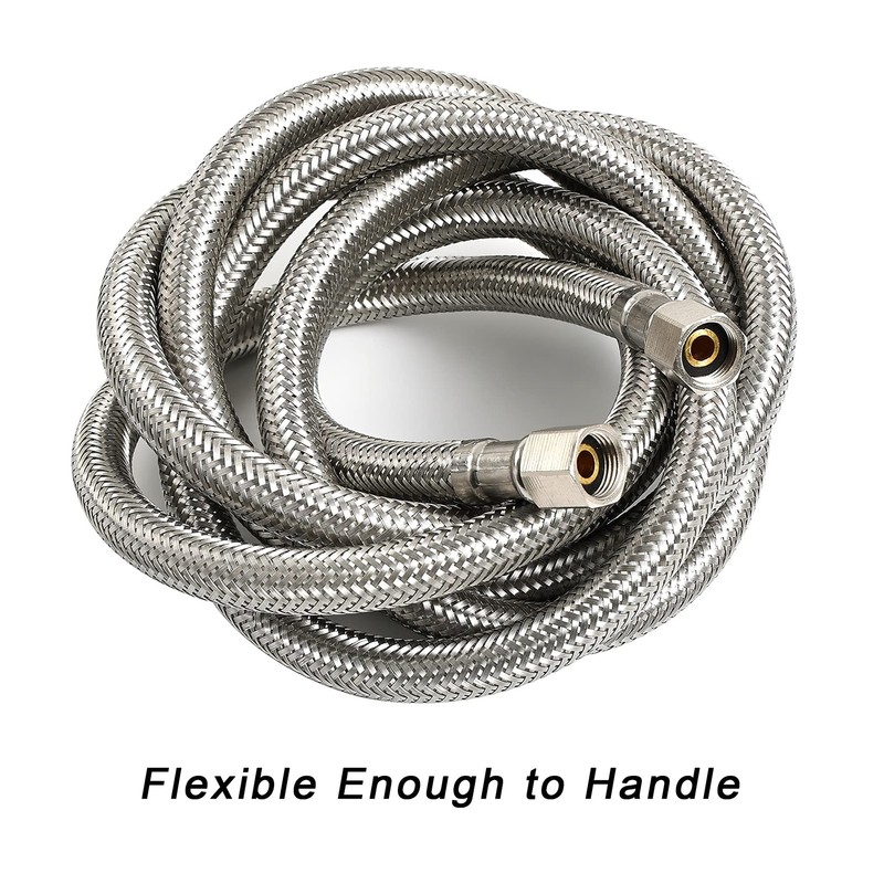 Premium Braided Stainless Steel Ice Maker Water Supply Hose -