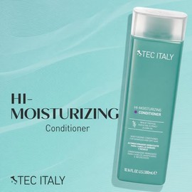 TEC ITALY Hi Moisturizing Shampoo Hidratante 300 ml | Limpieza Suave para Cabello Dañado y Reseco | Aporta Brillo y Máxima Suavidad | Libre de Sulfatos, Uso Diario Profesional