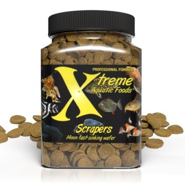 Xtreme Scrapers Wafers - Premium 14mm Fast-Sinking Fish Food – Nutrient & Cellulose Rich Ideal for Nocturnal Feeders, Catfish, Plecostomus Species, and Loaches – USA Farm Grown (9oz)