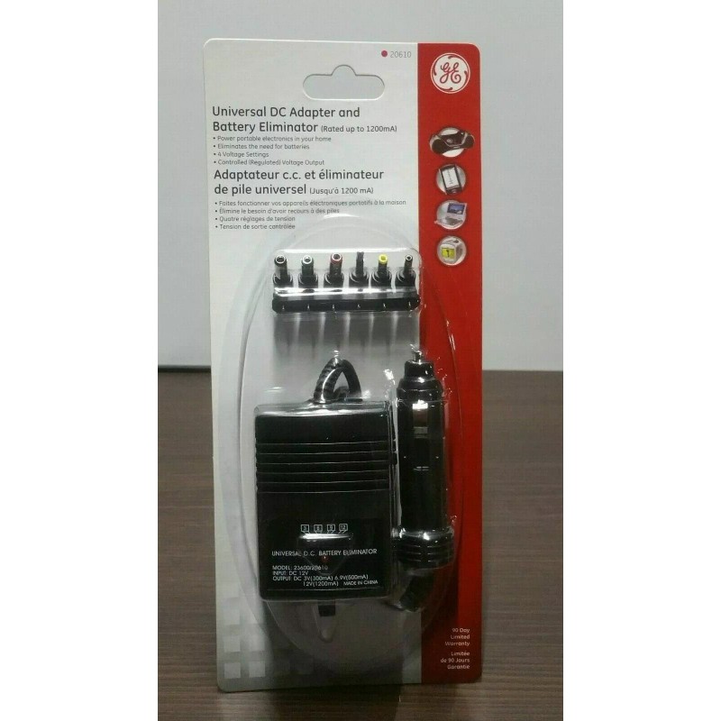 GE Universal DC Power Supply Adapter Output 1200mA 3V 6V