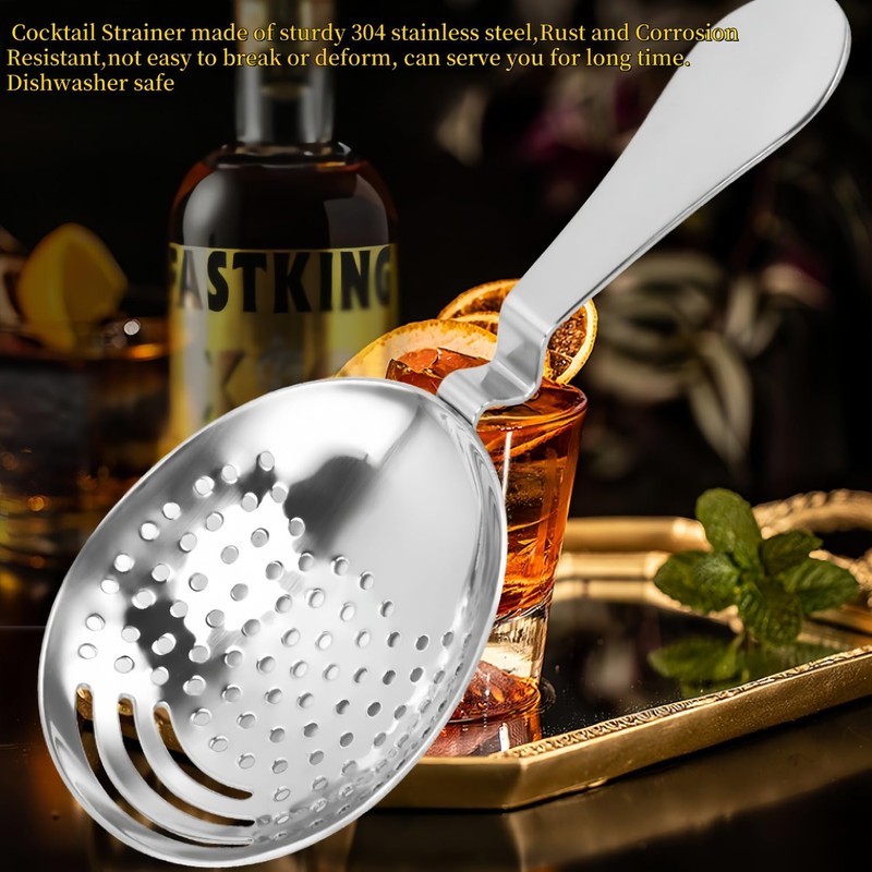 WQHLONGBO 7''Stainless Stee Cocktail Strainer for Home or Commercial Bar,Cocktail