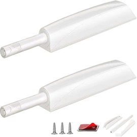 2 Pack Push to Open Door Latch Cabinet Hardware CBRIVE Magnetic Push Latches & Lock for Hidden Door Heavy Duty Magnet Push Release Drawer Pull Tip on Close Touch Locking Strong Pop Out, White