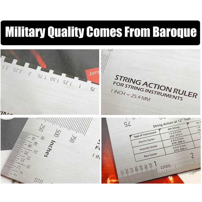 String Action Ruler Stainless Steel Height Gauge Replacement Guitar Repairing