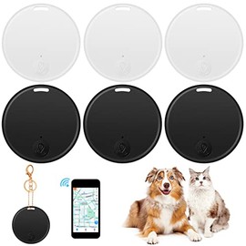 6 Pack Portable GPS Tracking Mobile Tracking Smart Anti Loss Device Waterproof Key Finder Locator Smart Finders Tracker Device for Kids Dog Pet Cat Wallet Keychain Luggage, Alarm Reminder, App Control
