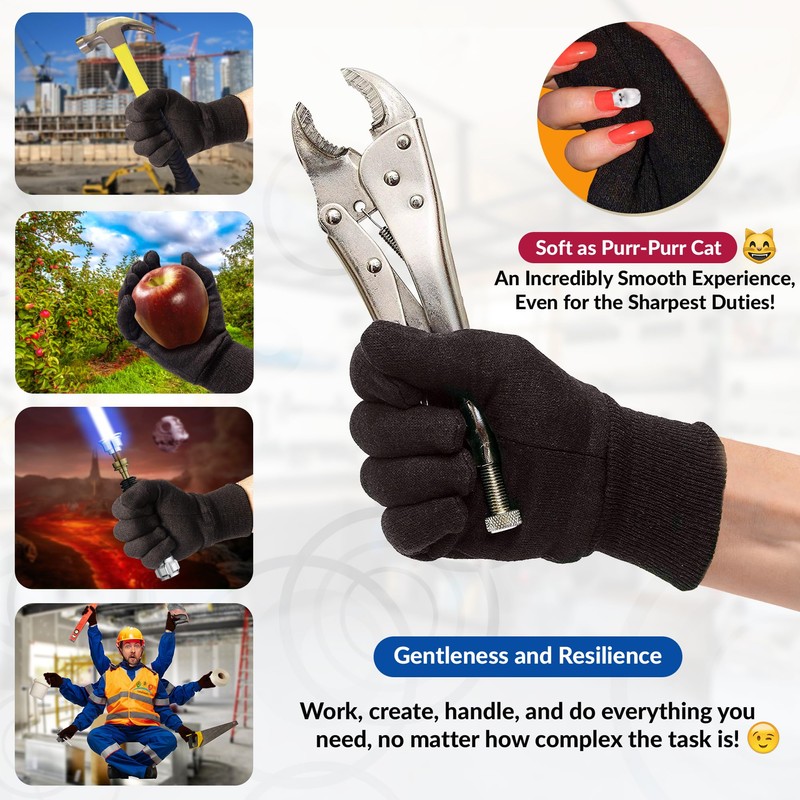 ABC Pack & Supply Brown Jersey Gloves for Women and