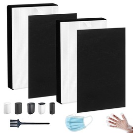 F2 True HEPA Replacement Filter (H13) Compatible with Air Purifier Models FAP-C02WA-G2, FAP-C03BA-G2, FAP-T03BA-G2, 2 hepa filter + 2 pre filter