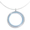 Big Round Sparkle Floating Locket and Round Loop Necklace