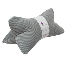 Leseknochen Nackenkissen Feuerwerk bequem und waschbar! Handgestopft und genäht in Deutschland - Nutzbar als Nackenrolle Kissen Nackenrolle (Cord Hellgrau)