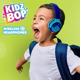 Move2Play, Kidz Bop, Bluetooth Headphones for Kids | Hi-Def Microphone & Speakers | 94dB Volume Limiting | Wireless | Adjustable | School Use | Gift 3 4 5 6 7 8+ Year Old Girls Boys
