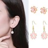 2 Pairs Small Cherry Blossoms Cartilage Stud Dangle Earrings for