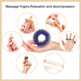 Pack of 10 Acupressure Rings Massage Rings for Fingers, Massage Rings for Finger Acupressure Ring, Massage Ring for Stress Reducer and Promote Blood Circulation, Finger Massage or Toe Massage.