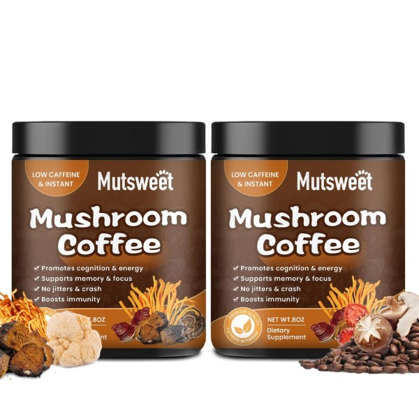 Mutsweet 2 Pack Mushroom Coffee for Smoothies/Latt
