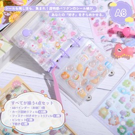 Seal Notebook, Transparent Mini Binder, M5, A8, A7, A6 Size, 20 Refills, 2 Zippered Pockets, 2 Underlays, 1 Tweezers, Clear Binder, 3-Layer Structure, Polypropylene Sheet, Plavan, Card Pocket