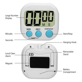 2 Pack Digital Timers ，Kitchen Timer ，Visual Timer for Tasks，Suitable for Home Cooking, Office Work and Study