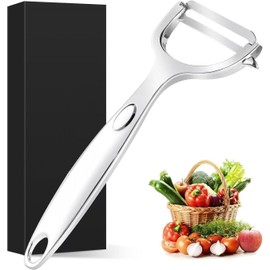 Ultra Sharp Vegetable peelers for Kitchen – 10 Years No-Rust Stainless Steel Serrated Potato Peeler Easy to Use Y Peeler with Durable Non-Slip Ergonomic Grips for Carrots, Fruits, Veggie