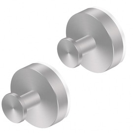 CAPPCHAO Suction Cup Hooks Shower Towel Holder for Bathroom Stainless Steel Wall Hooks for Hanging Kitchen Towel Holder Hanging up to 15 LBS Brushed Nickel 2-Pack