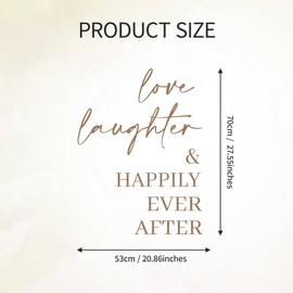 Love Laughter & Happily Ever After Decorations -Love Laughter & Happily Ever After Decal for Balloons Arch Backdrop, First Birthday Baby Shower Decorations, 1st Party Supplies Banner for Girls Boy