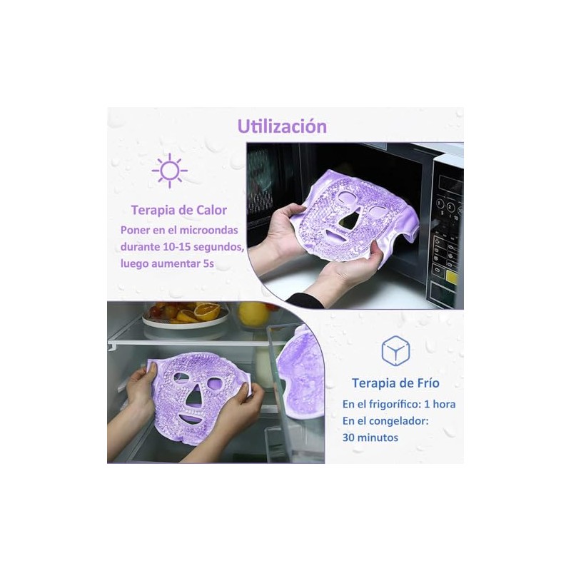 Mascara de Hielo para Cara para Reducir Hinchazón, Compresa Fria