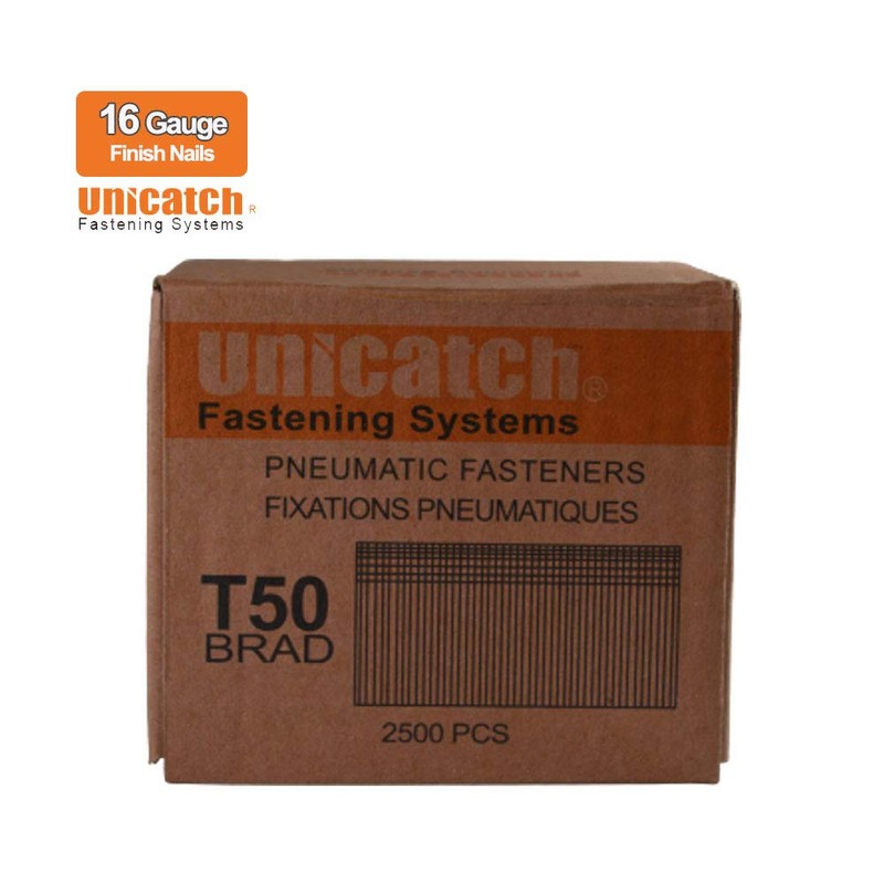 Unicatch 2 Inch 16 Gauge Galvanized Straight Finish Nails (2,500
