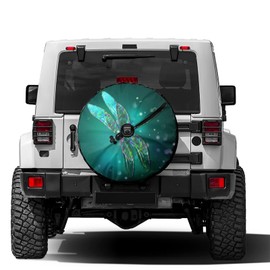 Delerain Spare Tire Cover with Backup Camera Hole Dragonfly Wheel Covers Waterproof Dust-Proof UV Sun Universal Fit for Jeep Trailer RV SUV Truck (17 Inch for Diameter 31"-33")