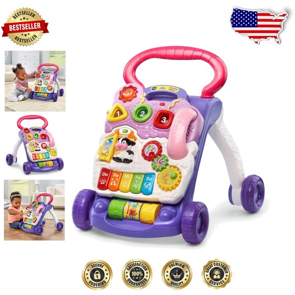 Lightweight Sit-to-Stand Learning Walker for Toddlers - Engaging Lavender Design