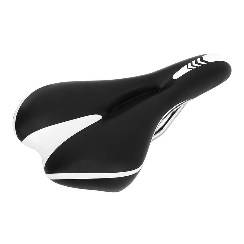 Silicone Bike Saddle Breathable Shock Absorption Black White Mountain Bike