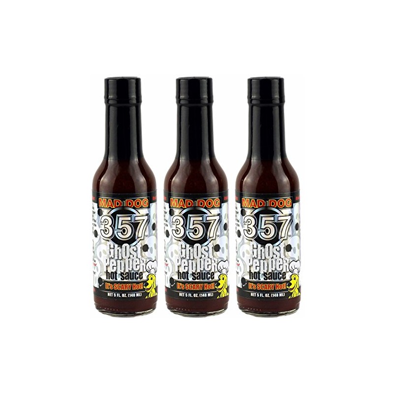 Mad Dog 357 Ghost Pepper Hot Sauce 5oz, 3 pack
