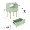 Masupu Nightstand with Charging Station,Mid-Century Modern Bedside Table with Storage