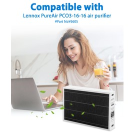 2 PACK - Facecool Y6605 16 x 26 x 5 merv 16 replacement filter Compatible with PureAir PCO3-16-16 Air Purifier Cleaner Purification Systems (Actual Size: 16-3/8" x 25-1/2" x 4-3/8")