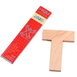 KINGOU Wood T Shape Puzzle, 4 Pieces Brain Teaser Toy for Kids & Adults, Advanced Level, Great Gift & Party Favor, Includes Paper Instructions